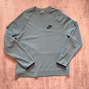 Nike Tech Fleece Crewneck Sweatshirt Blue Size XL with zipper side pocket